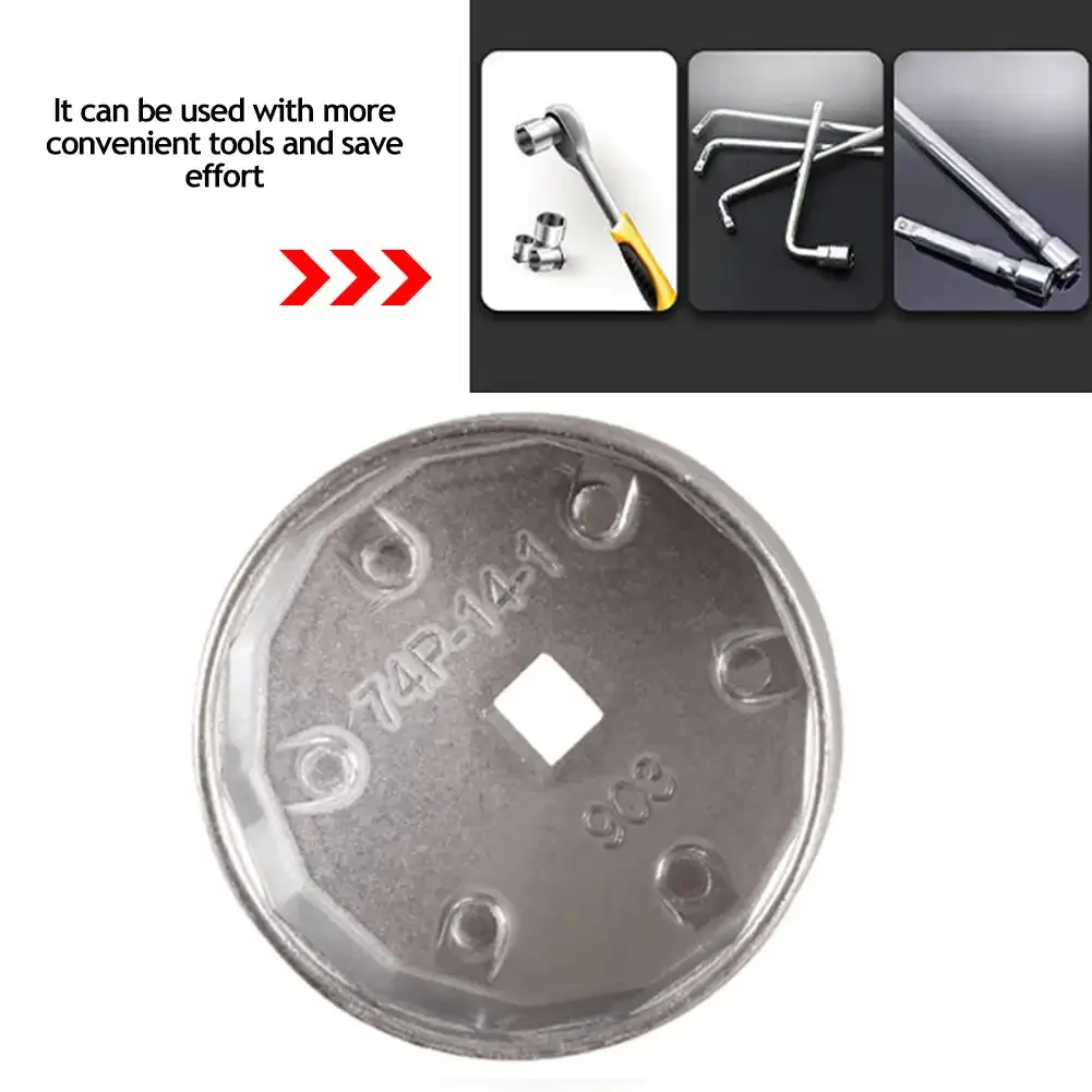 Oil Filter Wrench Replacement for Mercedes Benz 74mm 14 Flute Aluminum Oil Filter Wrench Socket Remover Tool Car Accessories