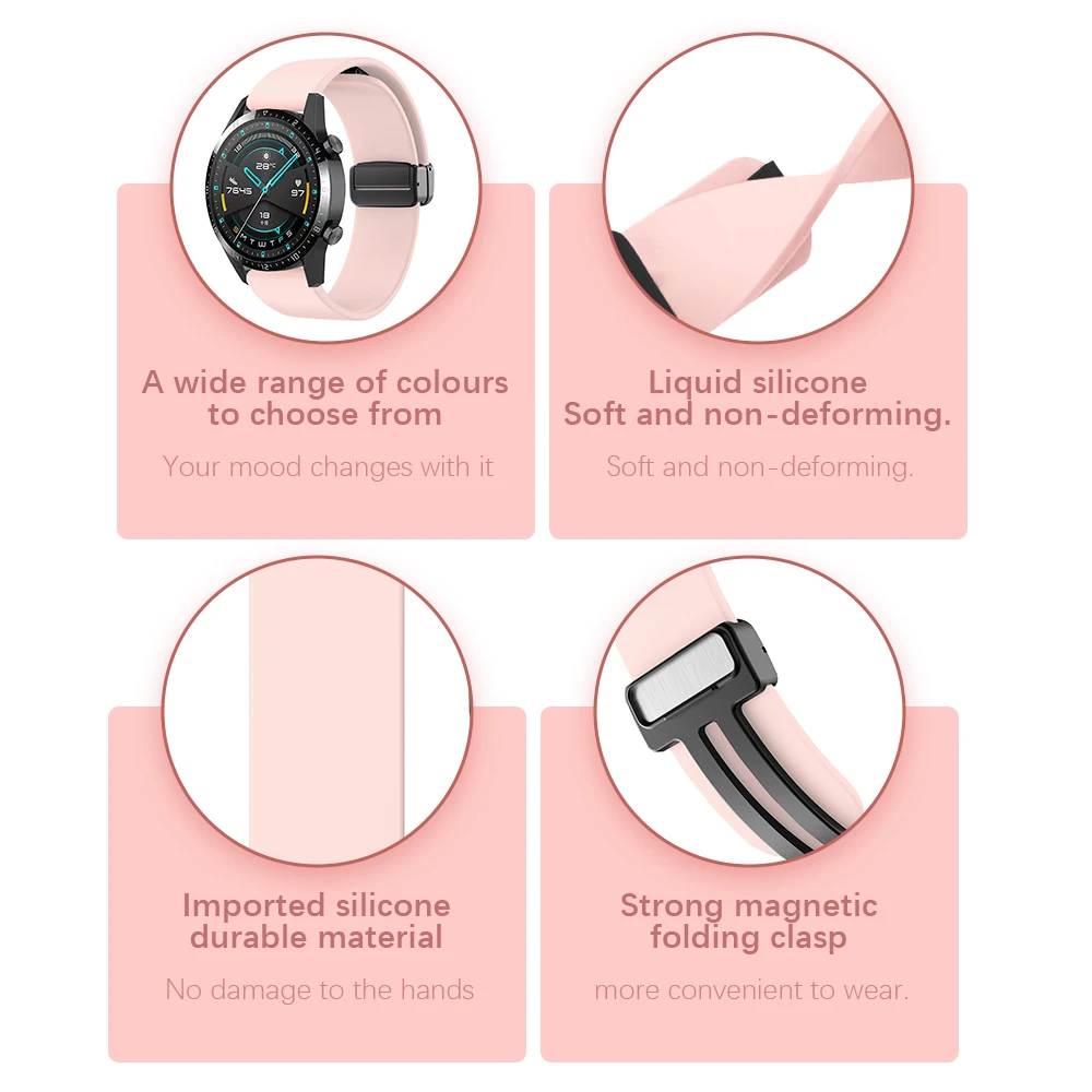 22mm Magnetic Buckle Band For Samsung Gear S3 Frontier Classic Watchband Wristband Galaxy Watch 46mm/3 45mm Silicone Strap