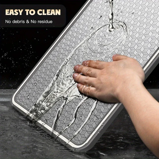 1pcs Stainless Steel Cutting Board Double Sided Chopping Board for Kitchen Scratch Resistant Anti-Slip Silicone Edges 6
