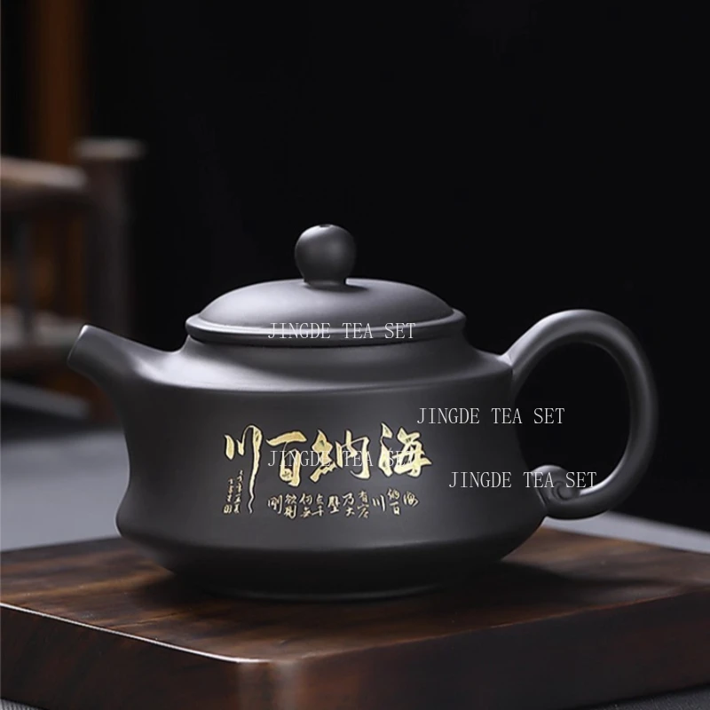 Raw Purple Clay Teapot Household Vintage Teapot Chinese High-end Kung Fu Tea Set Large Capacity Xishi Teapot Tea Set Accessories