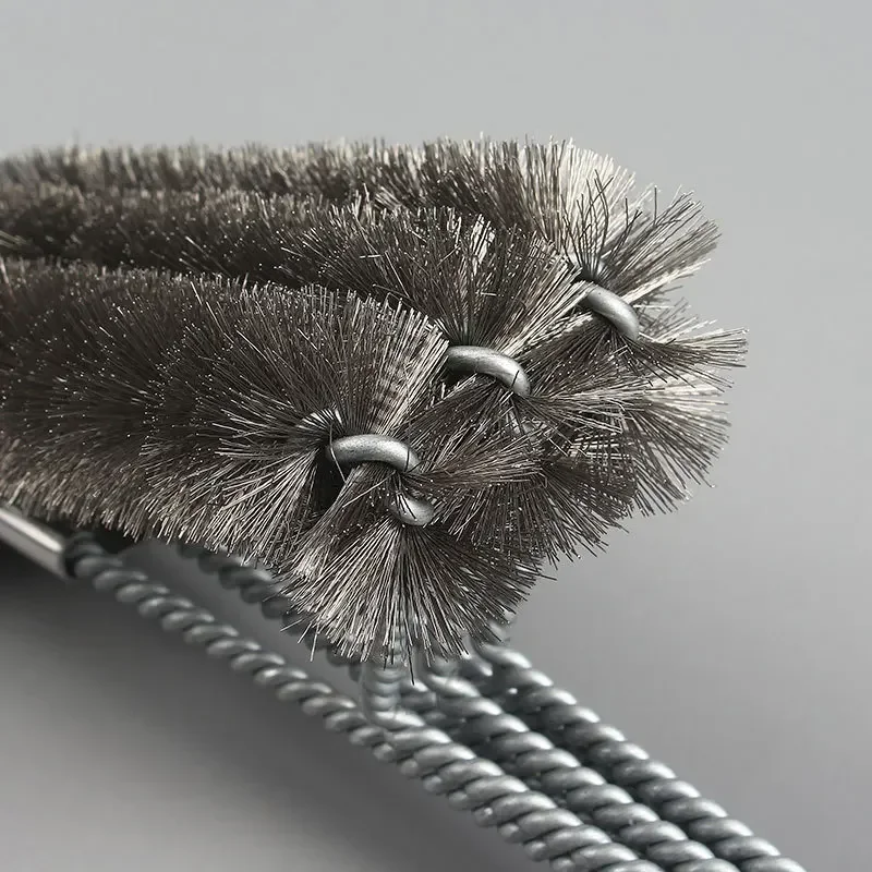 Barbecue Cleaning Tools Grill Brush Cleaning Brushes Large Grill Brush and Scraper BBQ Brush for Grill Safe 18" Stainless Steel Woven Wire 3 in 1 Bristles Grill Cleaning