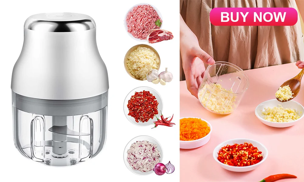 Description Picture 2 of itemElectric Garlic Chopper Multi-Function Food Processor Blenders For Kitchen USB Charging Meat Grinder Kitchen Tools