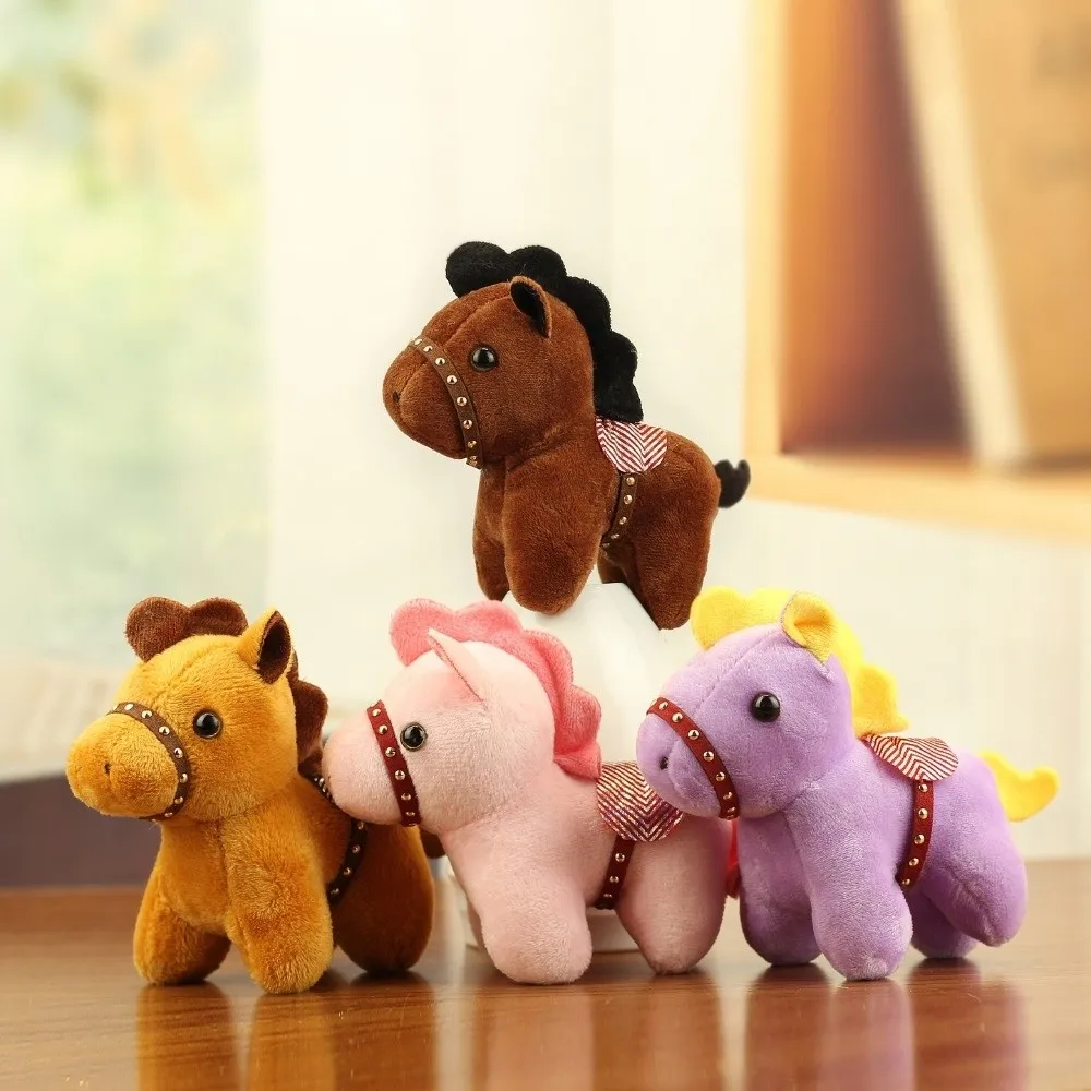 Cartoon Pony Pendant Steed Doll Mascot Doll Plush Horse Keychain Fluffy Chinese Style Stuffed Animal Keyring Home Decoration