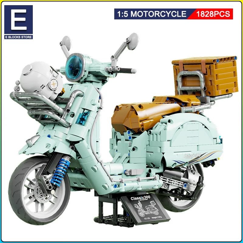 

1828pcs 1:5 City Technical Motorcycle Car Model Building Blocks MOC Racing Motobike Vehicles Bricks Toy For Children Gifts T4025