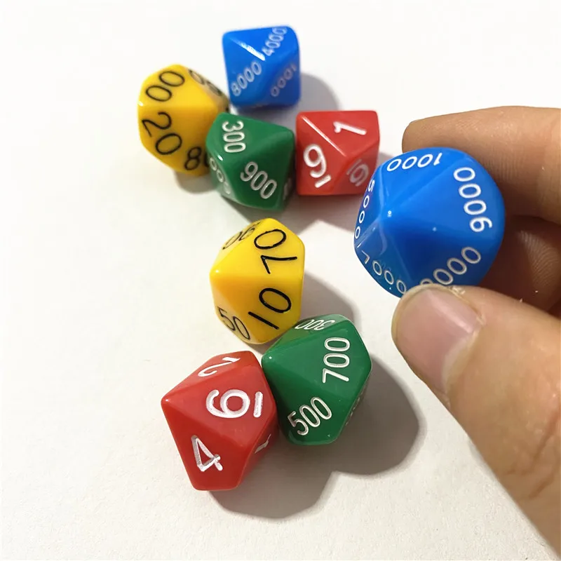 8Pcs/set Place Value D10 Dice 10-sided Single/Tens/Hundreds/Thousands Digit Board Game Dice For DND Game game dice dice set acrylic dice