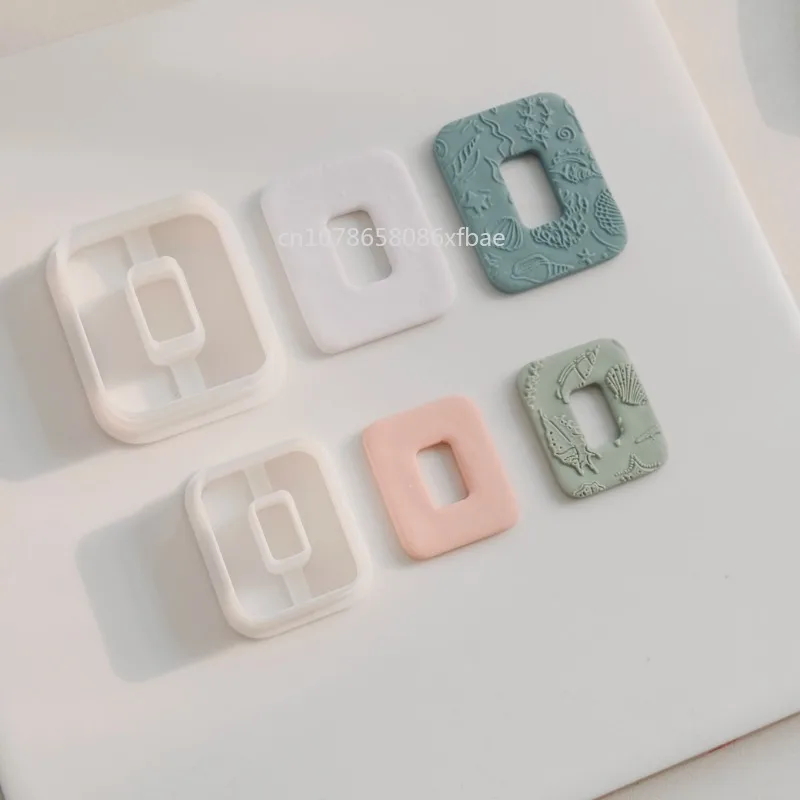 Polymer clay cutter 2Pcs/Set basic geometric hollow shape mold niche design DIY earring jewelry