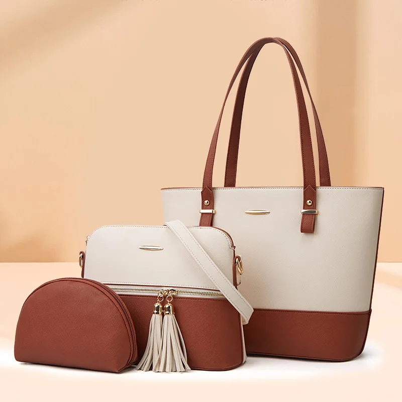 

2023 Sub-mother Bag Atmospheric Three-piece Set One Shoulder Diagonal Hand-held Women's Bag Factory Dropshipping Cross-border