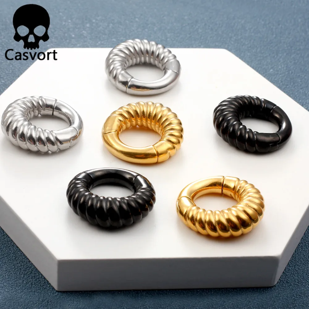 

Casvort 10PCS Wholesale 316 Stainless Steel Magnetic Ear Weight Hangers Plug Tunnel Body Jewelry Piercing Ear Gauges Strecther