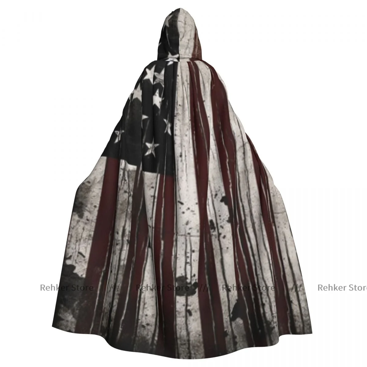 

Witch Cloak American Flag Grunge Aged Illustration Halloween Cosplay Costume Unisex Adult Cloak Retro Ages Cape