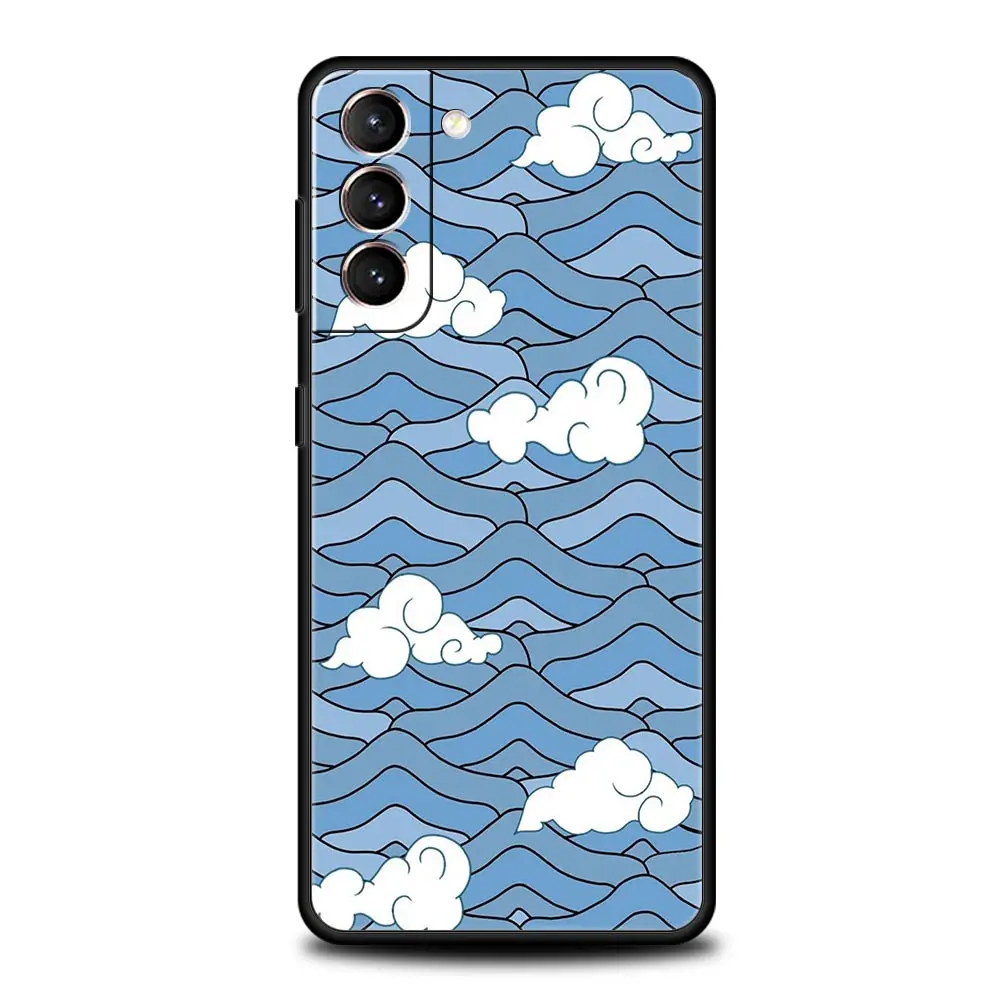 Stylish Great Blue Wave Design Soft TPU Phone Case