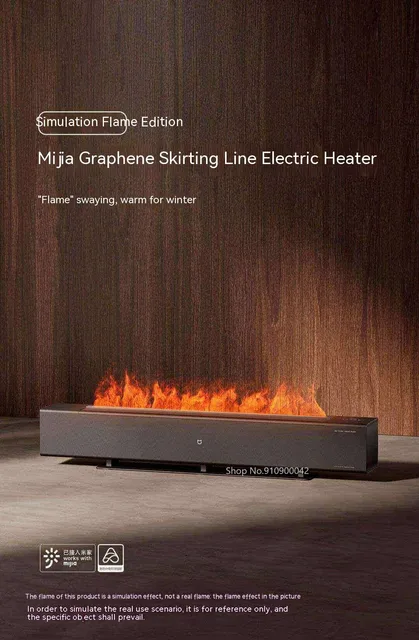 Xiaomi Mijia Graphene Baseboard Electric Heater Simulation Flame Version  Humidification Heating Tjxdnq06zm Work With Mijia App - Smart Remote  Control - AliExpress