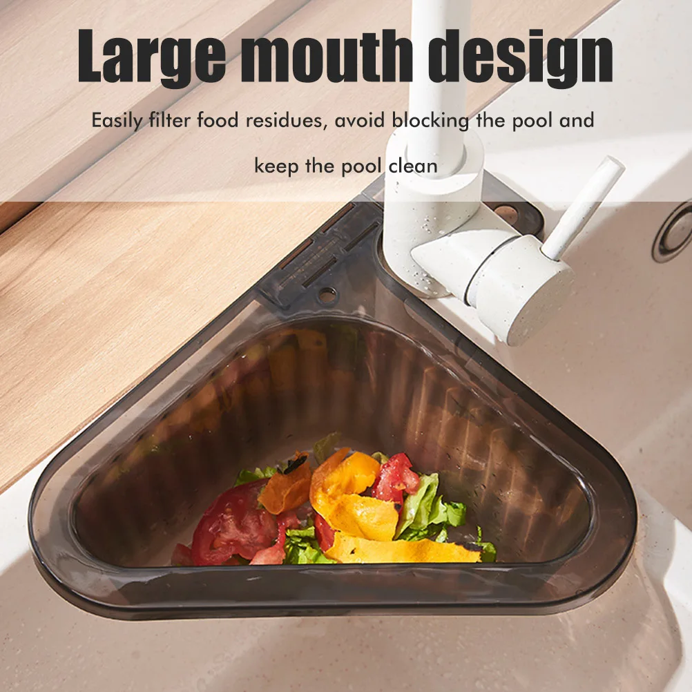 

Sink Strainer Basket Triangular Corner Kitchen Sink Strainer Punch-Free Sink Basket with Retractable Handle for Kitchen Bathroom