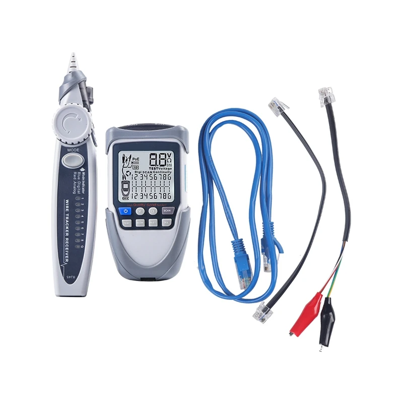 Handheld Multifunction Network Cable Tester Lcd Screen Display Digital Wire Trackers Voltage