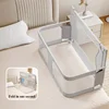 Baby Bedside Bassinet Foldable Bed Side Baby Bassinet Portable Crib Breathable and Visible Mesh Window Soft Washable Liner Cover 1