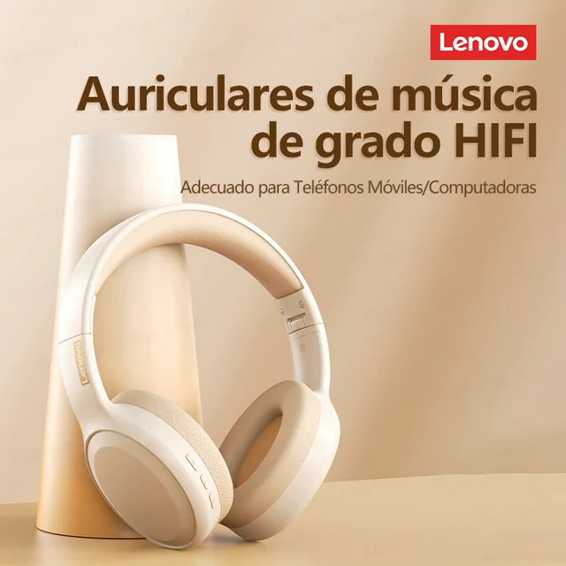 Lenovo-auriculares inalámbricos TH30, cascos con Bluetooth 5,3, plegables