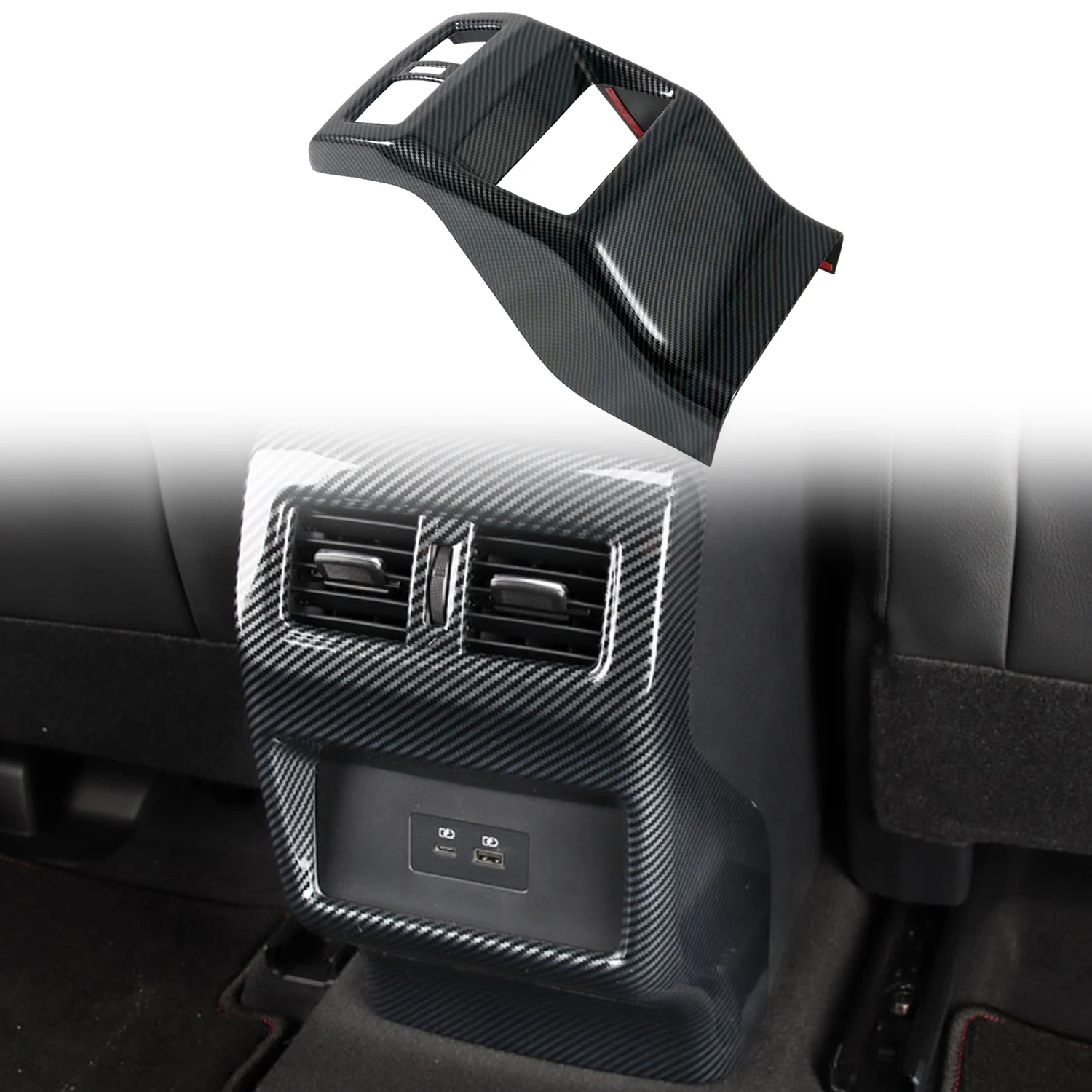 

Для Nissan Qashqai J12 2022-2024, верхний слой подлокотника из углеродного волокна, АБС-пластик, 1 шт.