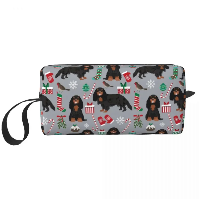

Cavalier King Charles Spaniel Christmas Gifts Toiletry Bag Pet Dog Cosmetic Makeup Organizer Lady Beauty Storage Dopp Kit Box