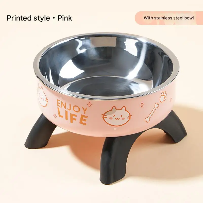 Non-Slip Elevated Pet Bowl for Puppies & Kittens: Stainless Steel Cat & Dog Food Dish with Neck Support & Anti-Tip Design Optimi 1