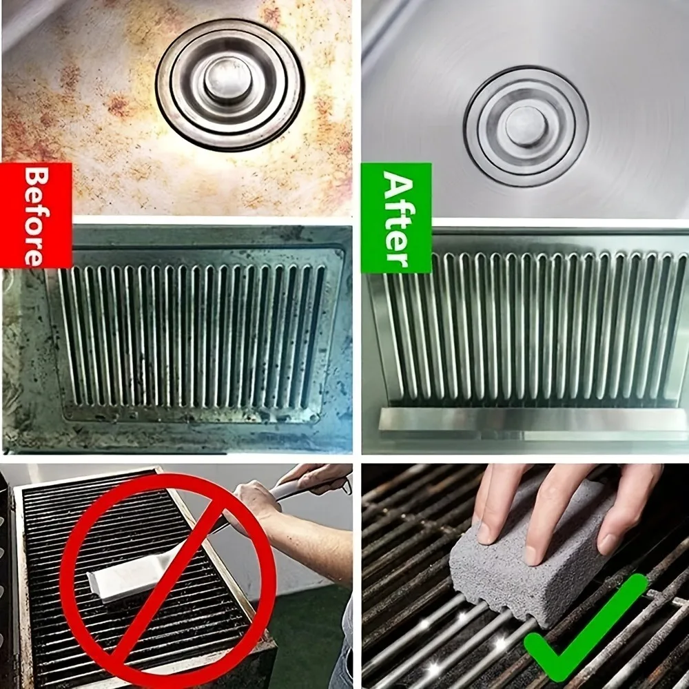 1pc Magic Grill Cleaning Stone-Non-Toxic, No Power Needed, Perfect for Outdoor BBQs & Home Use