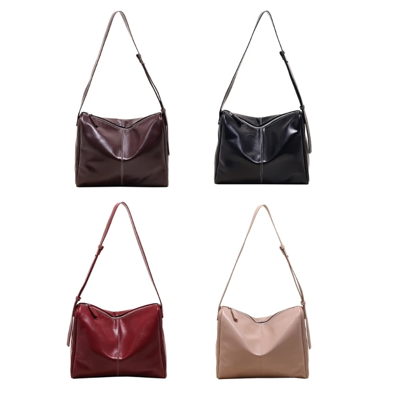 

2023 Crossbody Bag Vintage PU Armpit Bag Large Capacity Shoulder Bag for Women Girl Bag Fashion Underarm Bag