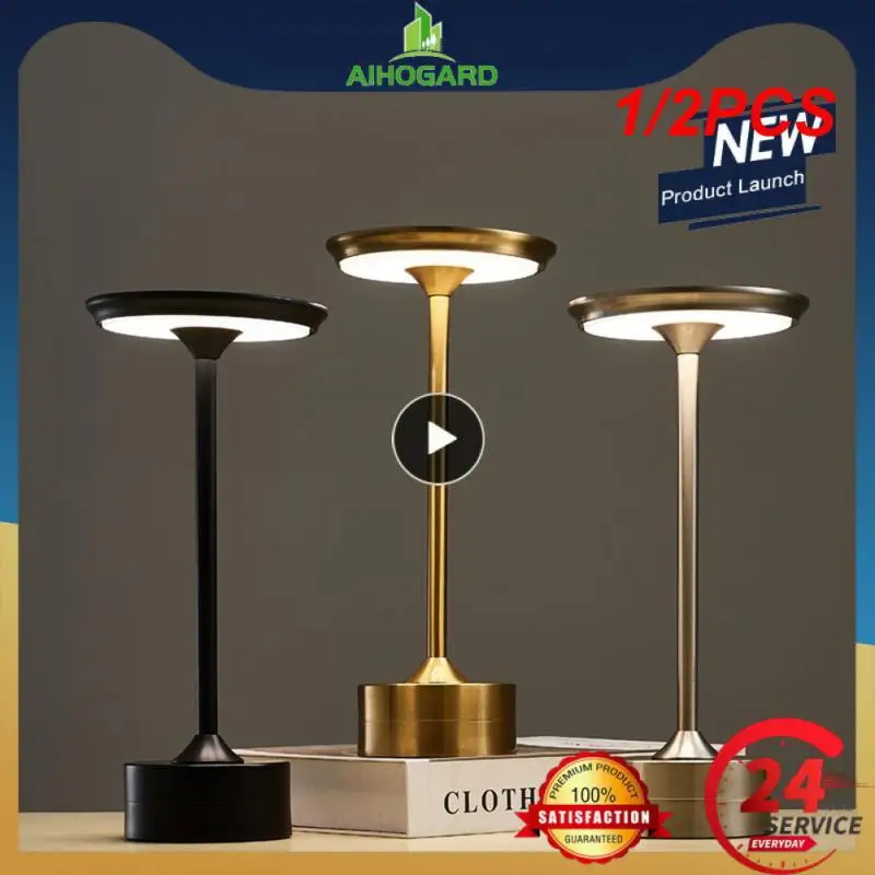 

1/2PCS Wireless Table Lamp Touch Sensor Rechargeable Desktop Night Light LED Reading Lamp for Restaurant Hotel Bar Bedroom Decor