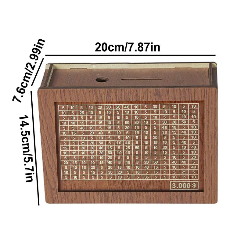 Wooden Money Box for Cash Retro Money Saving Bank Money Saving Box with Counter Cash Vault Savings Box Cash Saver Money Box 6
