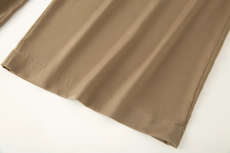 MUJER 2025 Gürtel Baggy Hosen Frau Plissee Breite Bein Hosen für Frauen Satin Hohe Taille frauen Hosen Urlaub Casual Frau Hosen – Detail 9