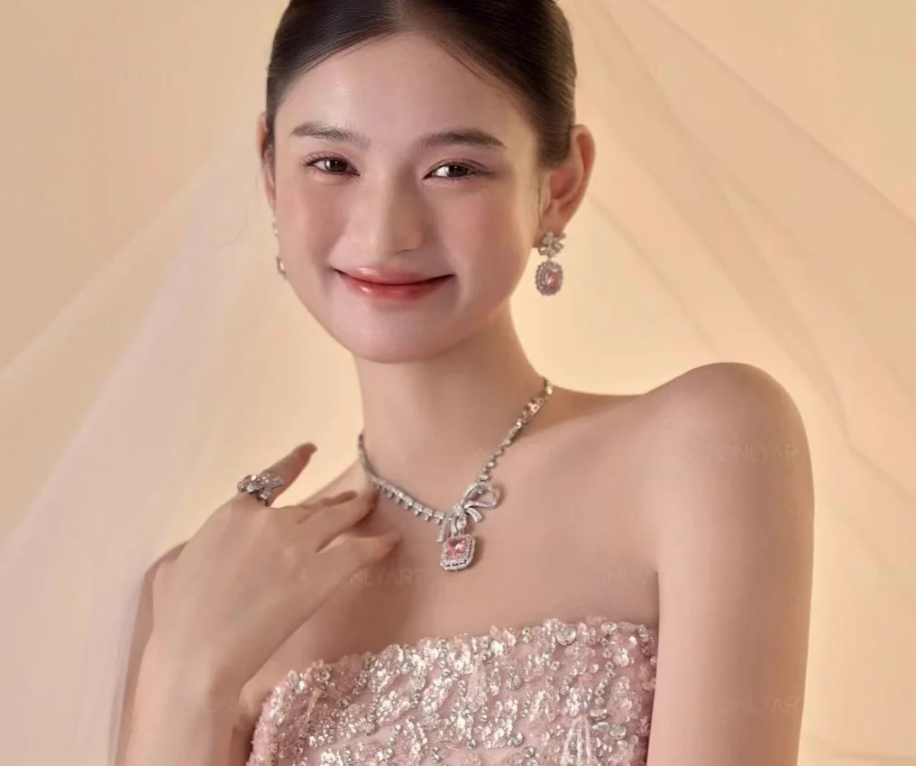 925 Silver Jewelry Sets Elegant Women's Ring Earrings Necklace Wedding Bridal Engagement Accessories - 5