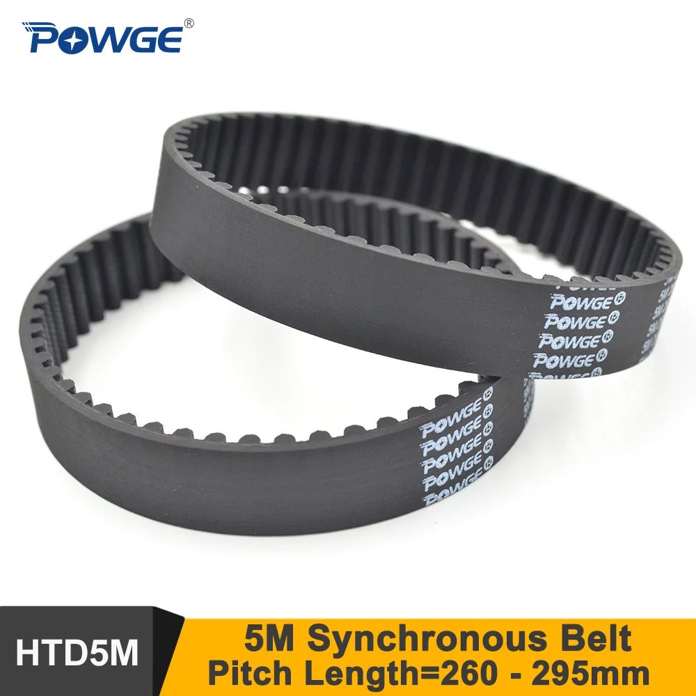 

POWGE 5M Synchronous Belt C=260 265 270 275 280 285 290 295mm Teeth=52/53/54/55/56/57/58/59 HTD5M Rubber Closed-Loop Timing Belt