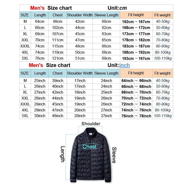 Down Jackets Men's Winter Jacket Down Climbing Clothes Hiking Sportswear 80% White Duck Down Coat Warm Camping Outing Trekking