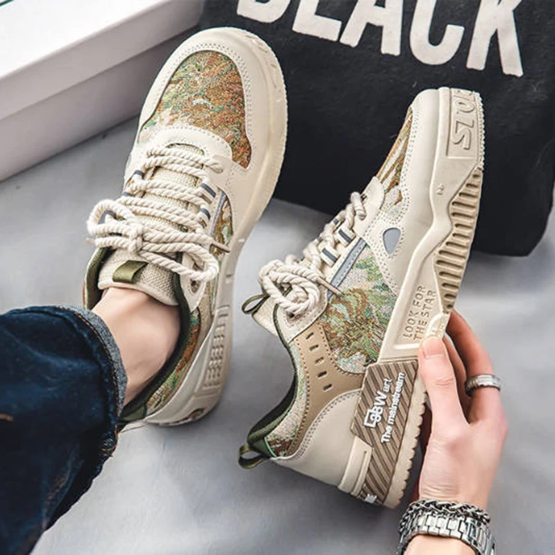 Casual Sneakers Men Outdoor Thick Soled Hiking Sneakers Anti Slip Fashion Hiking Casual Sports Comfortable Men's Shoes