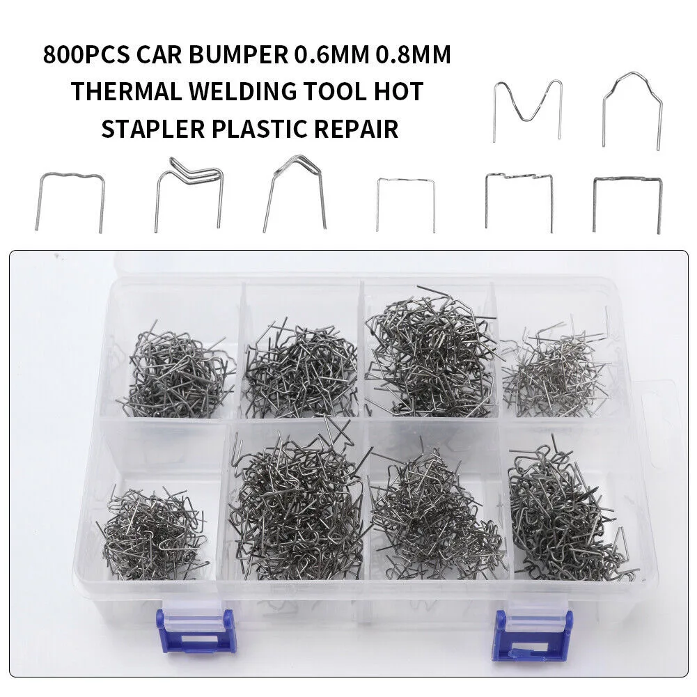 soldering irons & stations 800pcs Welding Nails 0.6mm 0.8mm Plastic Welder Staples Soldering Supplies For Car Bumper Bodywork Plastic Stapler Repair Kit inverter welder