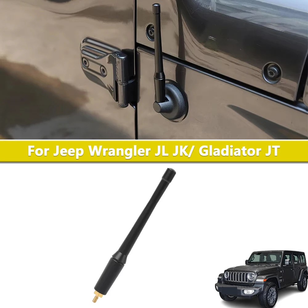 Car Antenna Aluminum 6.29 Inch Antenna For Jeep Wrangler JL 4XE Gladiator JT AM FM Black Shorter Antenna 1PCS