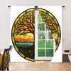 2pc, Window Drapes Bohemian tree pattern Versatile Fabric,Without Electricity Birthday Party Perfect for Holiday Decor 6