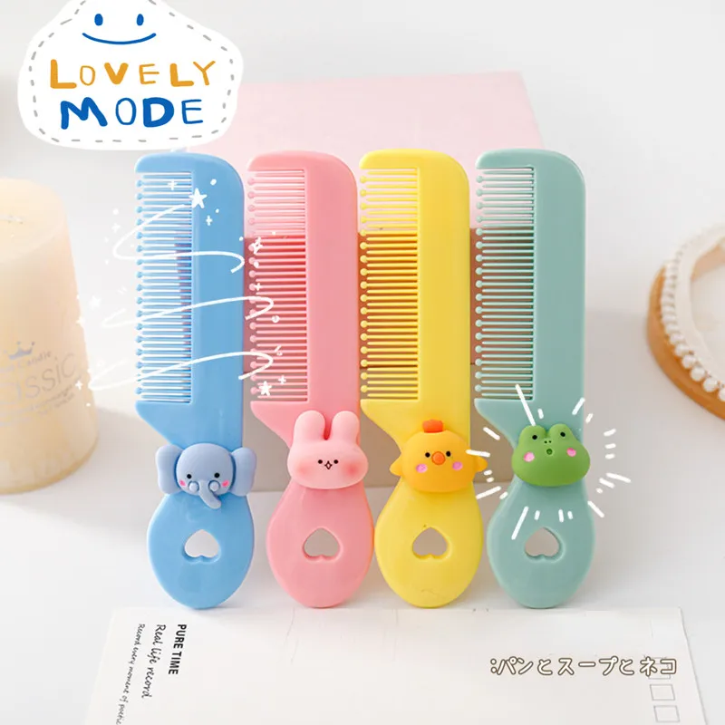 Protable Hair Brushes Cute Mini Comb for Baby Girl Boy Small Koran Cartoon Animal Floral Hair Comb Girl Kid Accessories