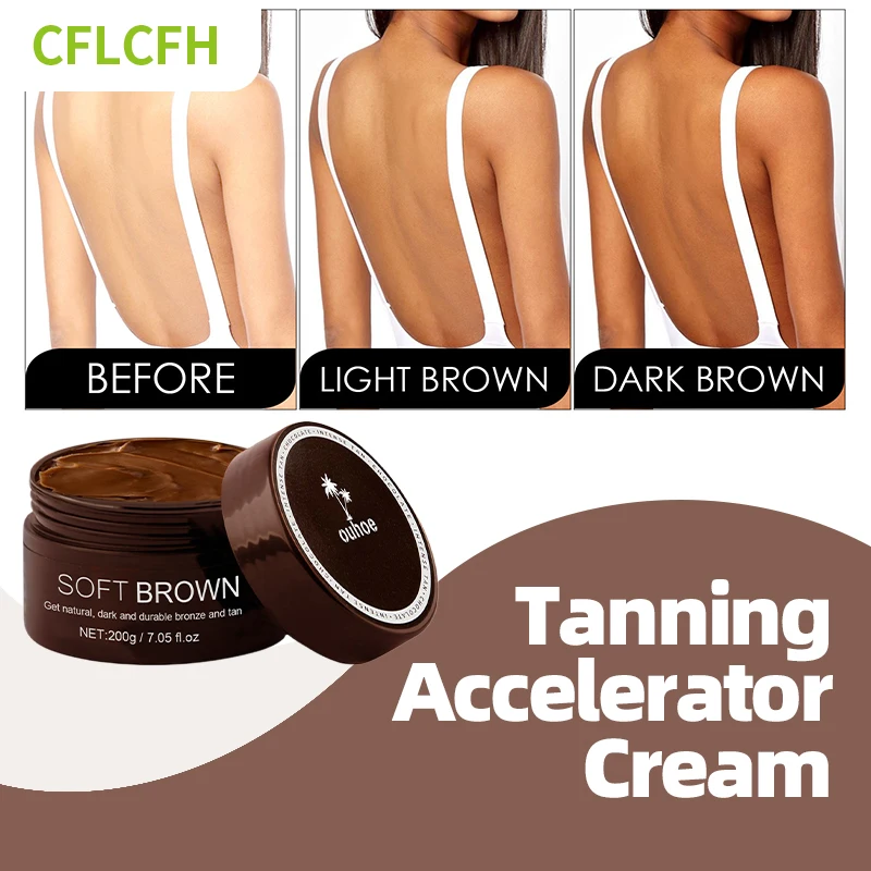 

Tanning Cream Bronzer Nourishing Skin Tanning Intensive Brown Boosting Sunbeds Face Body Long Lasting Natural Self Tanner Gel