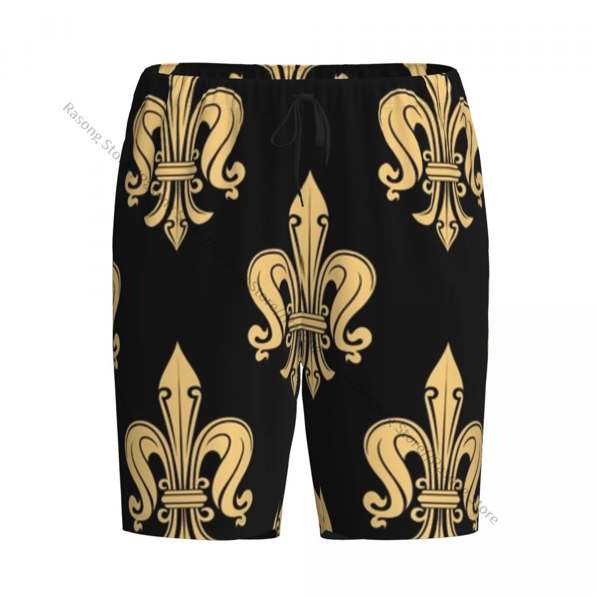 

Vintage Fleur De Lis Pattern pajama pants for man home short trousers men sleep bottom home wear