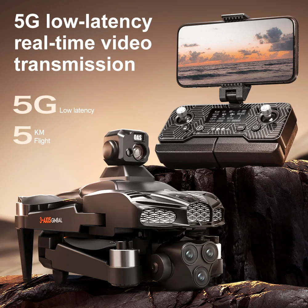 New V668 GPS Drone 8K Professional HD Dual Camera 3-Axis Gimbal 5G