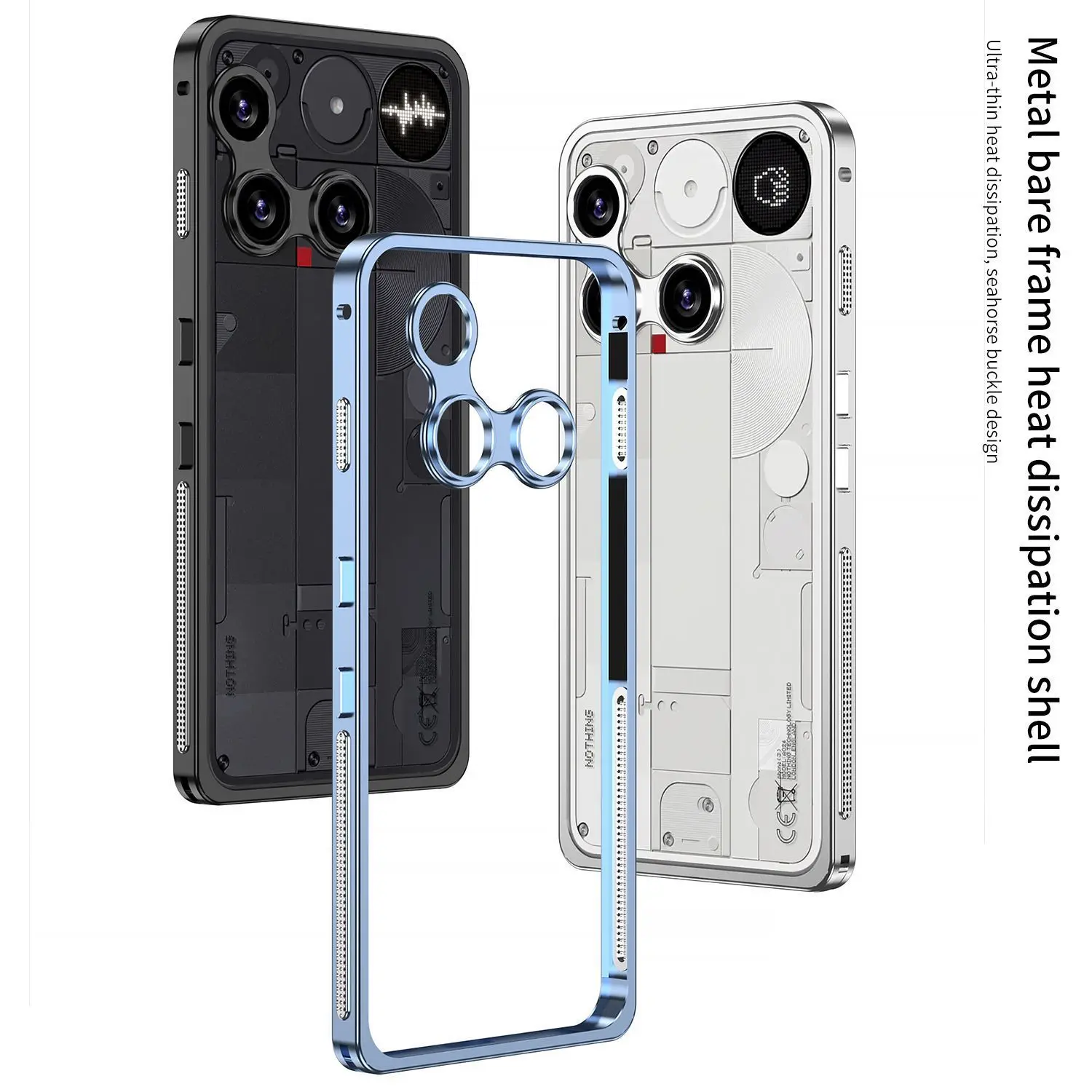 Fashionable Shock-resistant Metal Frame Case with Fine Hole Lens and Skin-friendly Design