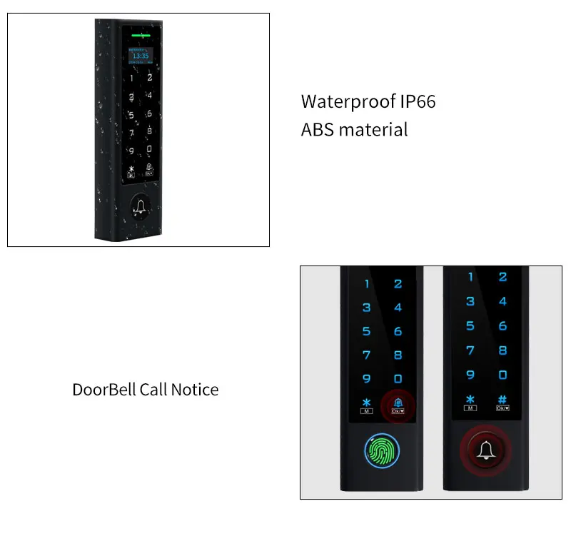 WIFI TUYA Biometric Fingerprint Access Controller Keypad OLED Screen Waterproof