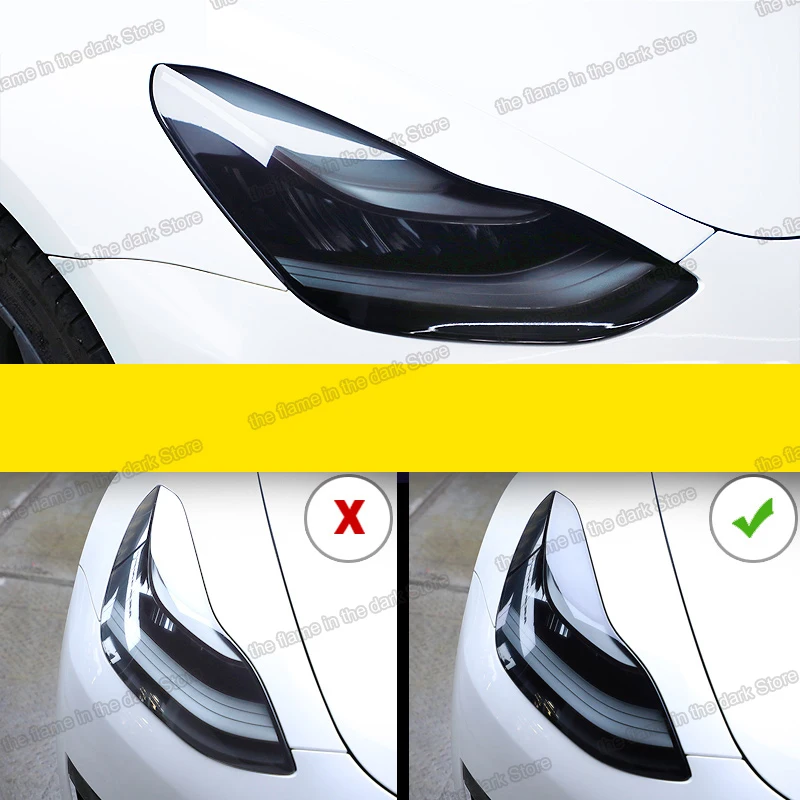 Прозрачная Черная защитная пленка для автомобильных фар наклейка Tesla Model S 2012 2013