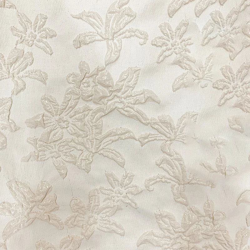 Gold Jacquard Yarn Dyed Fabric Flower Embossed Bubble Fabric for Hanfu Cheongsam Dress Diy
