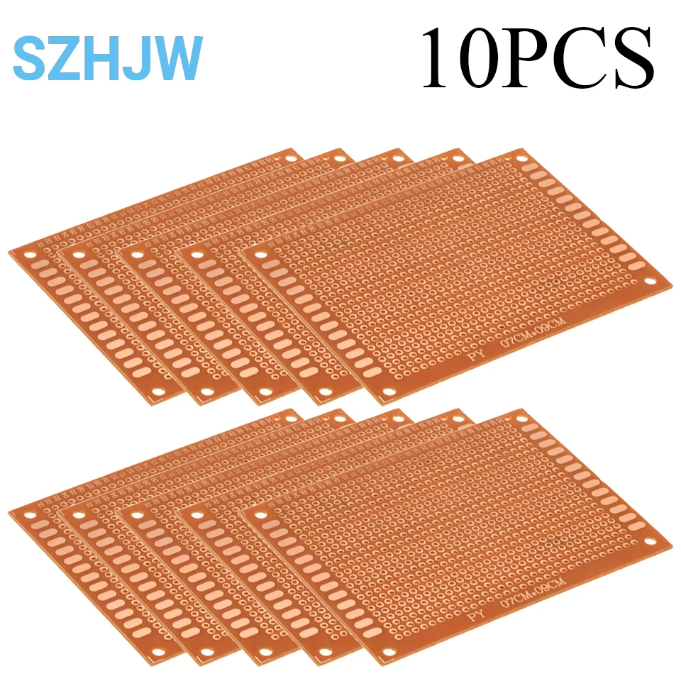 10-100개/가방 7x9cm 베이클라이트 PCB 프로토타입 보드 1.2mm 두께 2.54mm 피치 720홀
