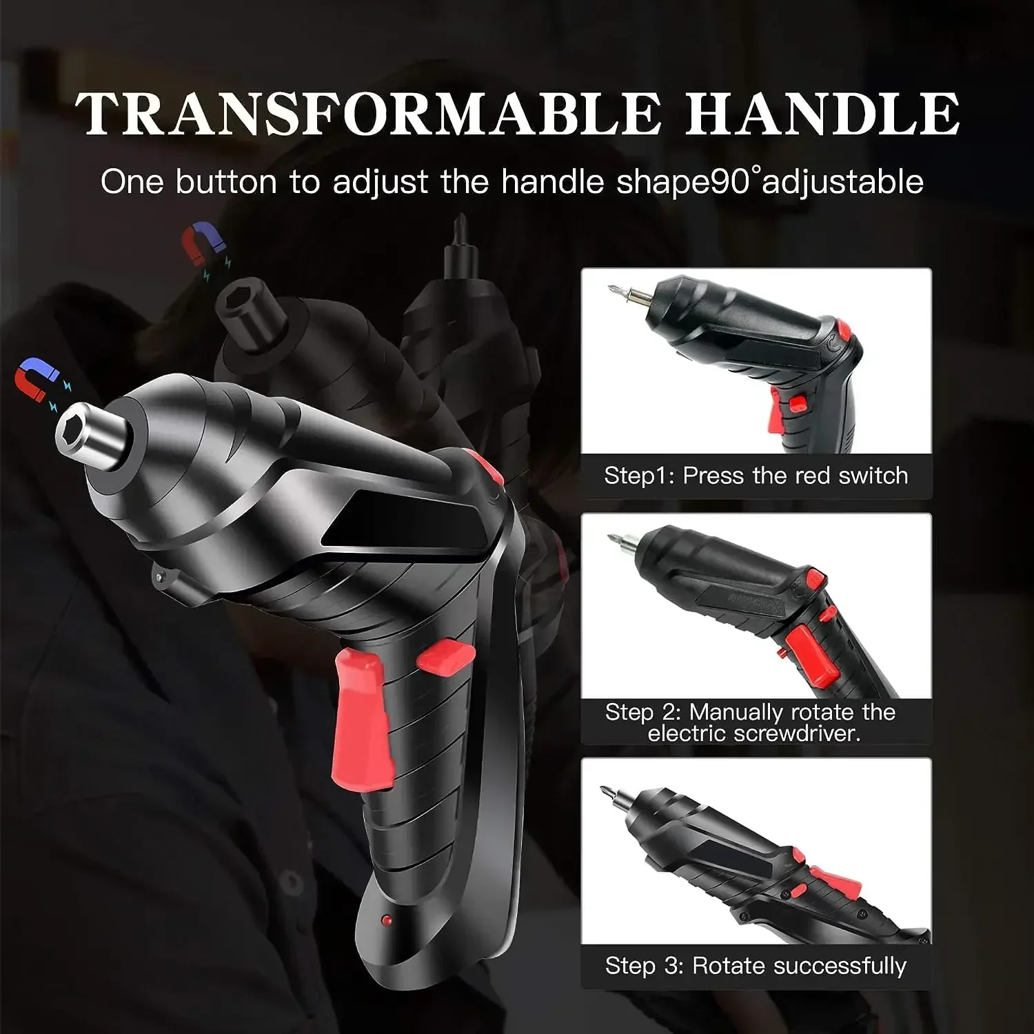Cordless Electric parafusadeira Screwdriver Rechargeable Lithium Battery Mini Drill 3.6V Power Tools Set Household Maintenance 6