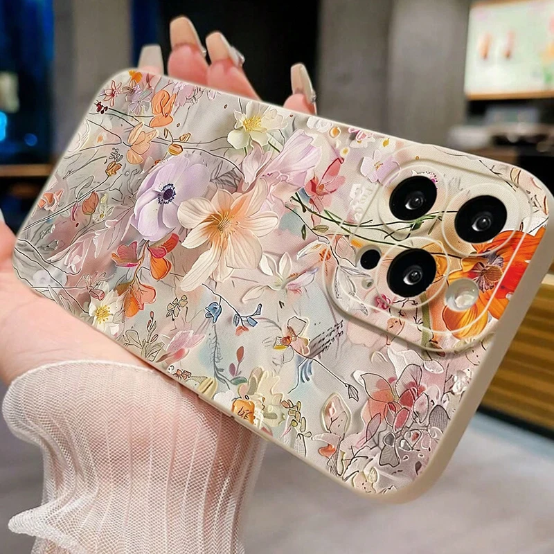 Floral Pattern TPU Phone Case with Enhanced Protection