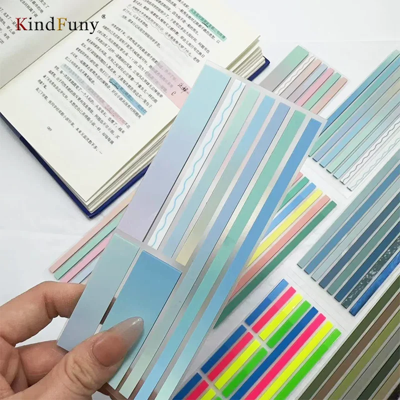 KindFuny 투명 스티커 메모장, 메모장, 메모 패드, 메모 인덱스, 포스트잇 북, 메모장, 학교 사무실 문구 용품, 8 팩