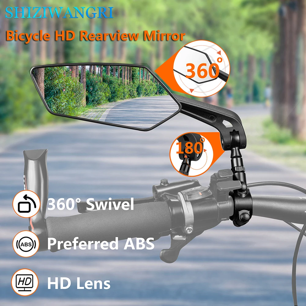 Description Picture 2 of itemBicycle Mirror Bike Rearview Mirror For Bicycle HD Adjustable Cycling Mirrors Left Right Angle Wide Bike Accessories