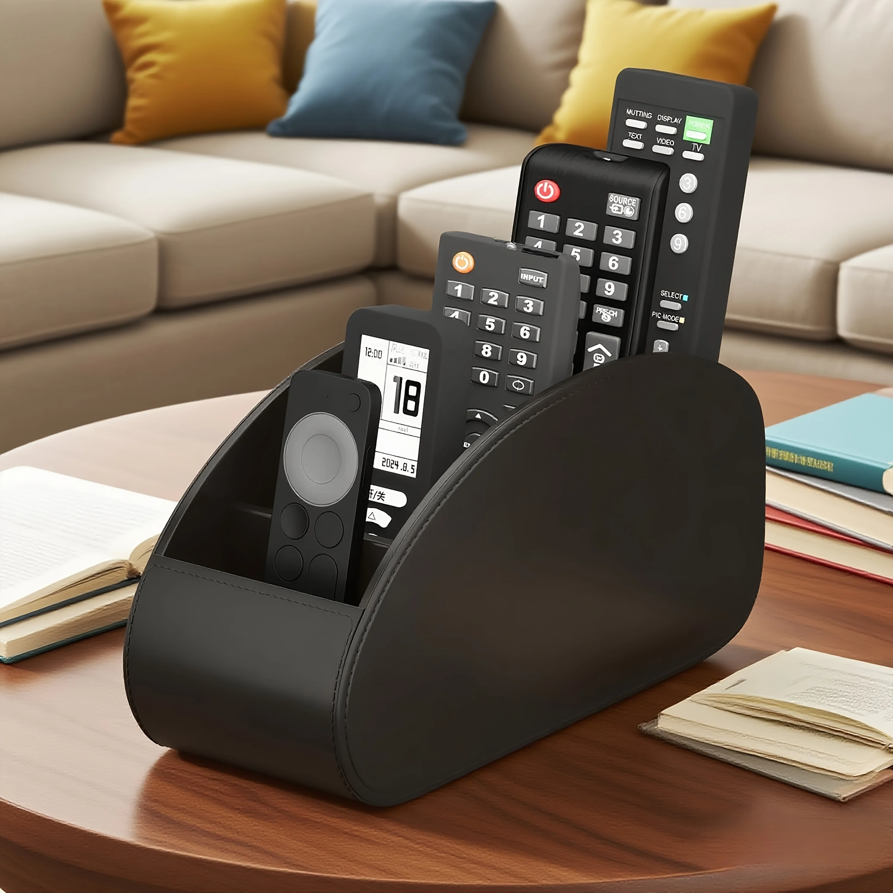 1pc Control Holder - Remote Caddy Tray Organizer for TV, Media Players, Pens, Space-Saving Desktop & Bedside Table Organizer