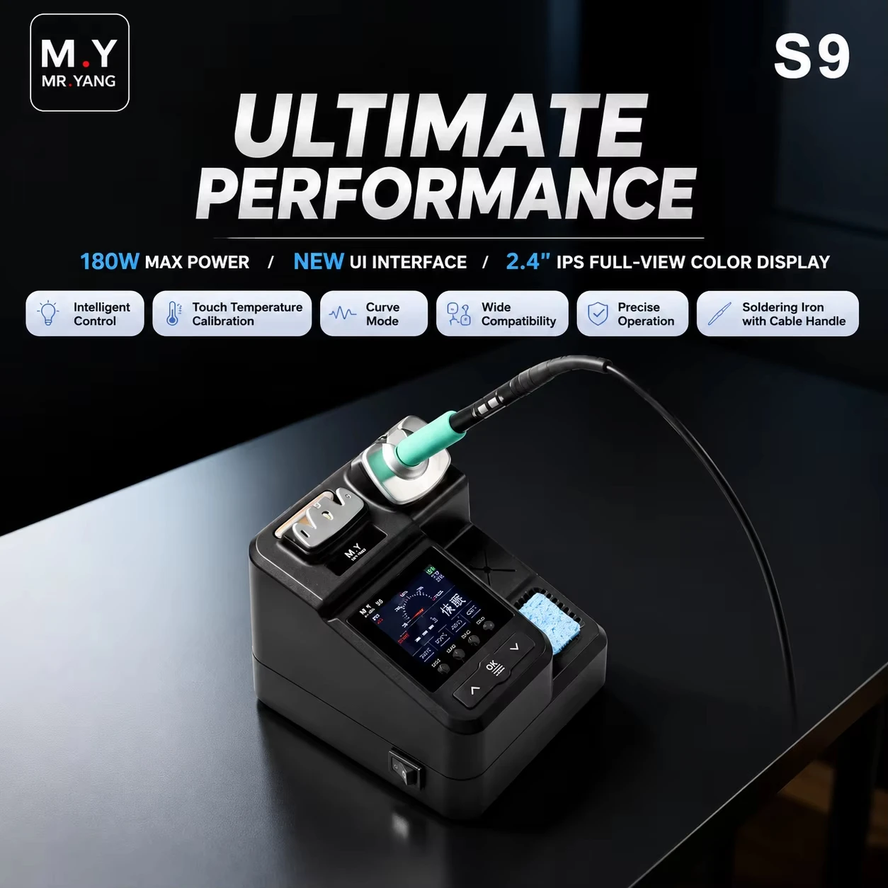 MY MR YANG S9 180W 납땜 스테이션 지능형 온도 제어 빠른 가열 정밀 수리 도구 C210 팁 호환