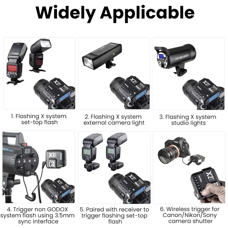 Godox X2T-C X2T-N X2T-S X2T-O X2T-F X2T-P TTL 1/8000s HSS Wireless Flash Trigger Transmitter for Canon Nikon Sony Fuji Olympus